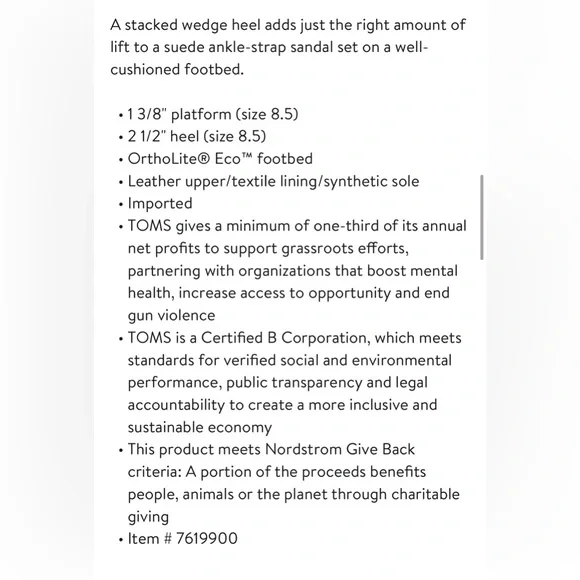 TOMS Women's Black Suede Platform Sandals - Picture 6 of 7